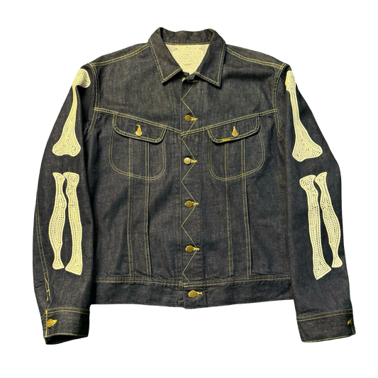 Kapital Indigo Embroidered Bone Denim Jacket