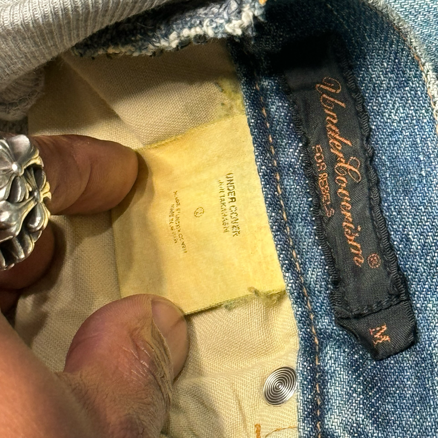 Undercover Autum/Winter 2002 “IMMADTOO” Hybrid Denim Jeans