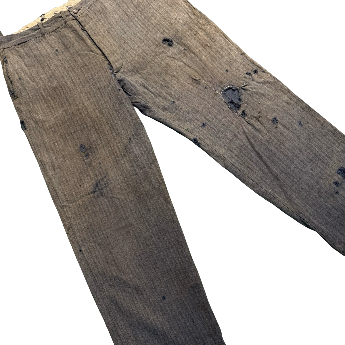Vintage Distressed Herringbone Trousers