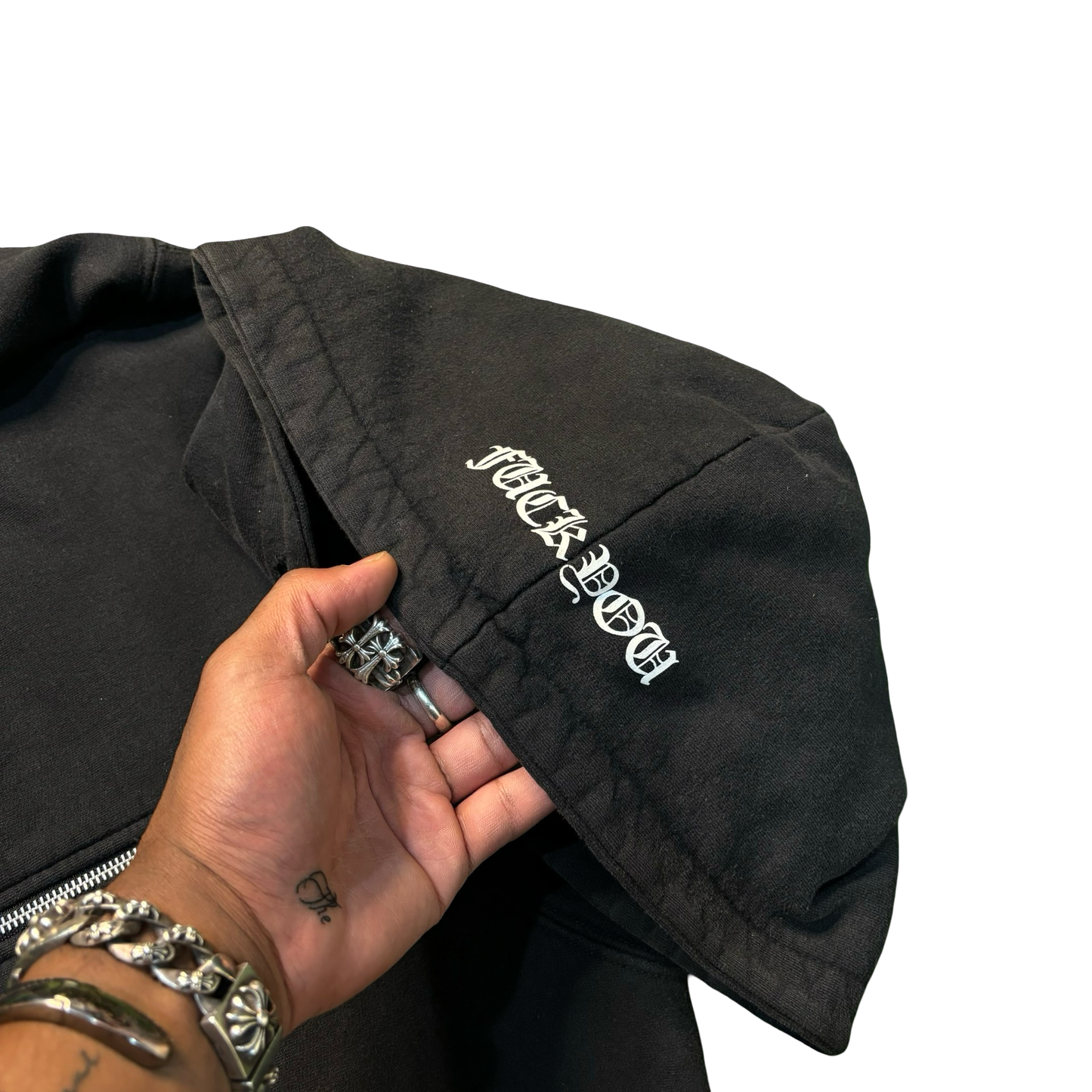 Chrome Hearts Thermal “F*ck You” Scroll Zip-Up Hoodie