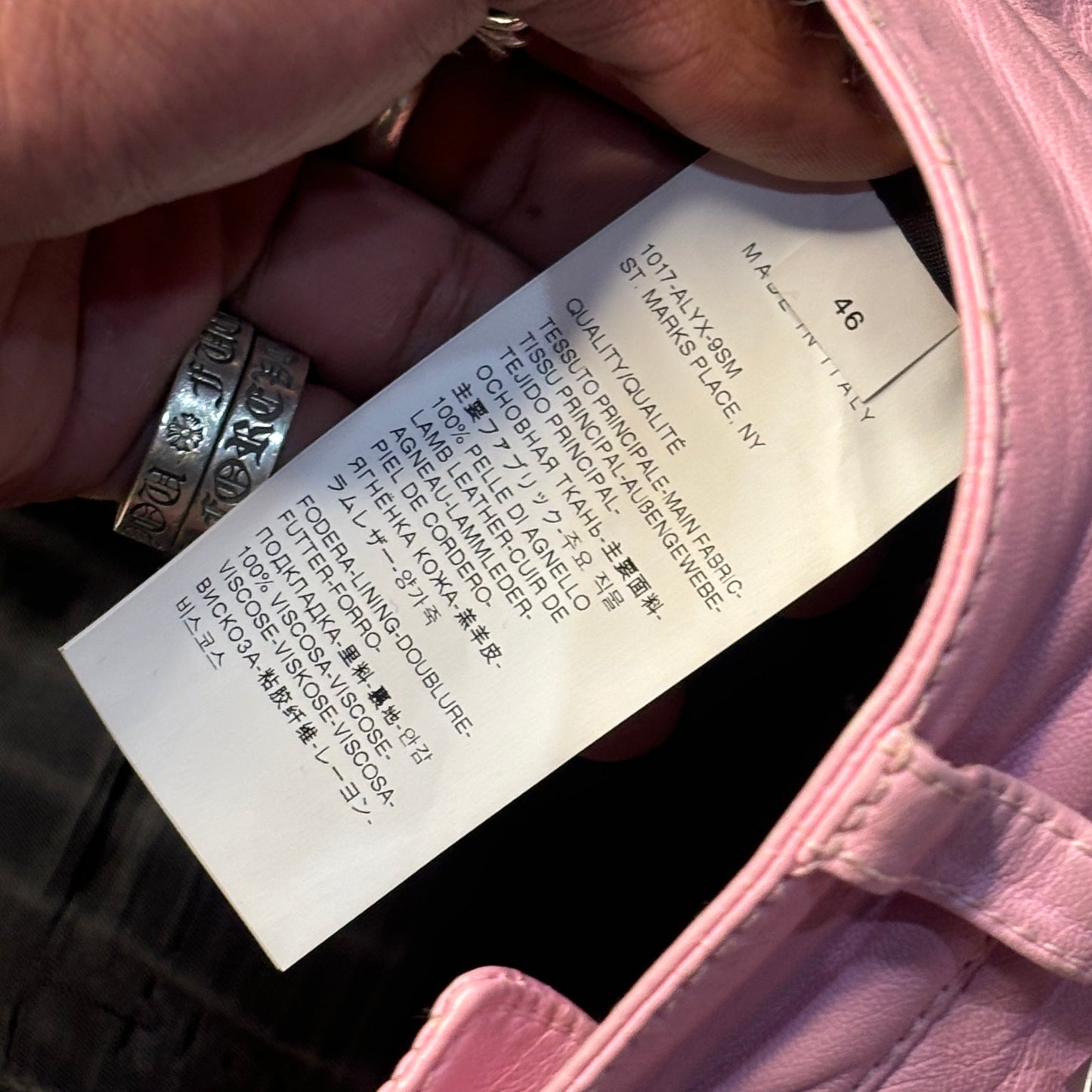 Alyx Pink Leather Biker Pants