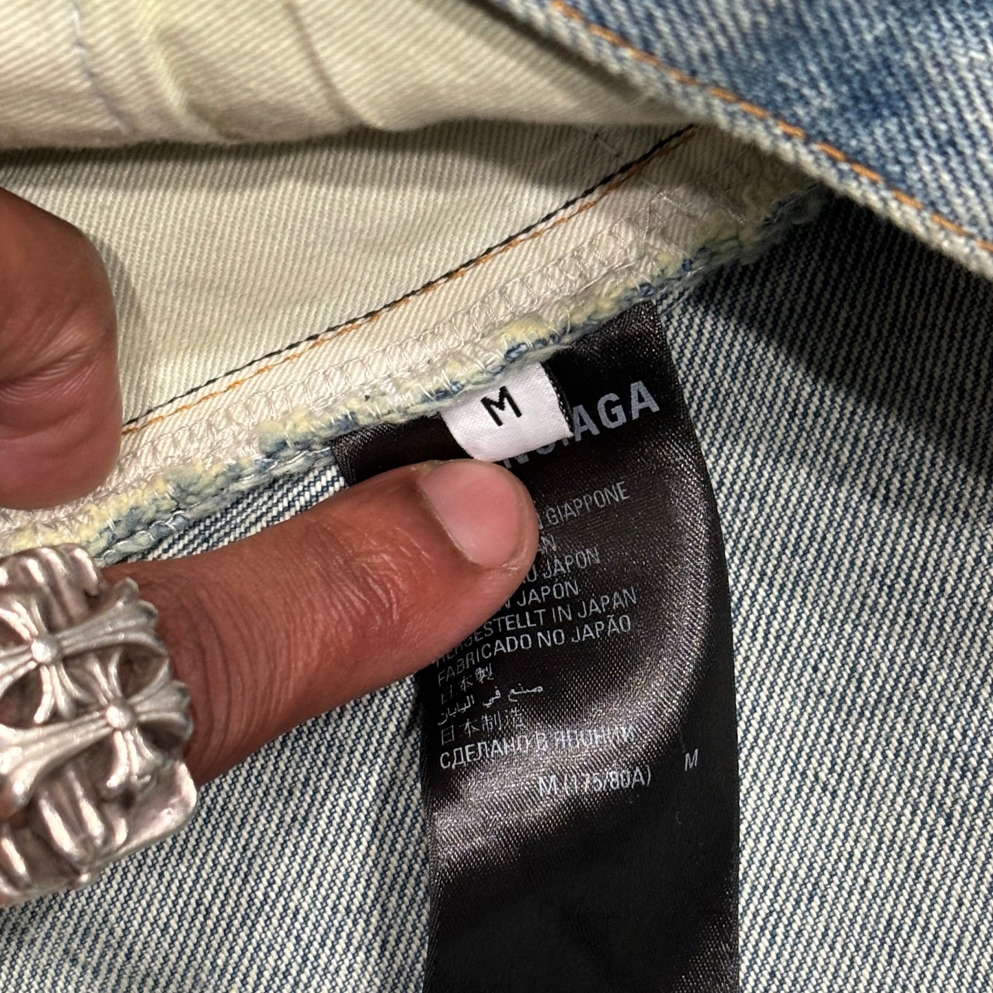 Balenciaga Rhinestone Graffiti Denim Jeans