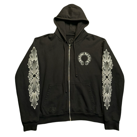 Chrome Hearts Floral Zip-Up Hoodie