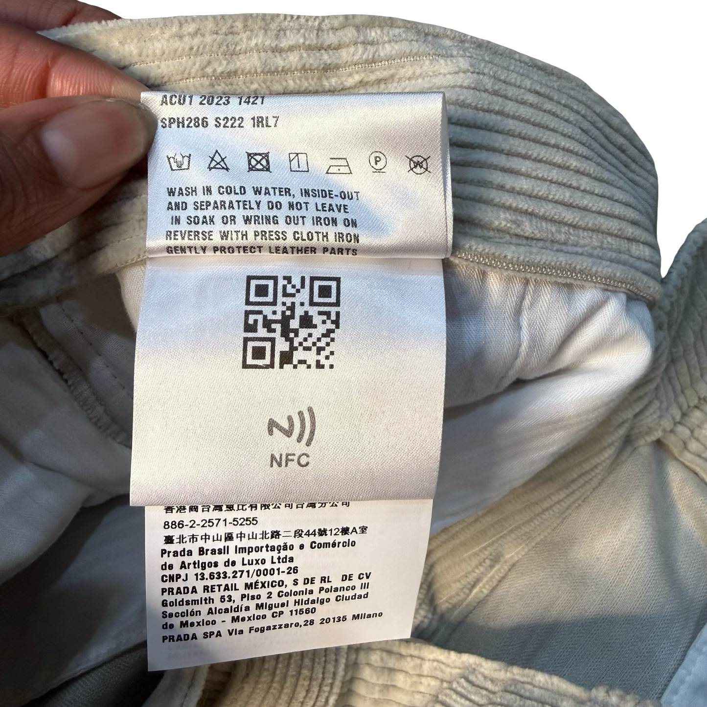 Prada Corduroy Cargo Pants