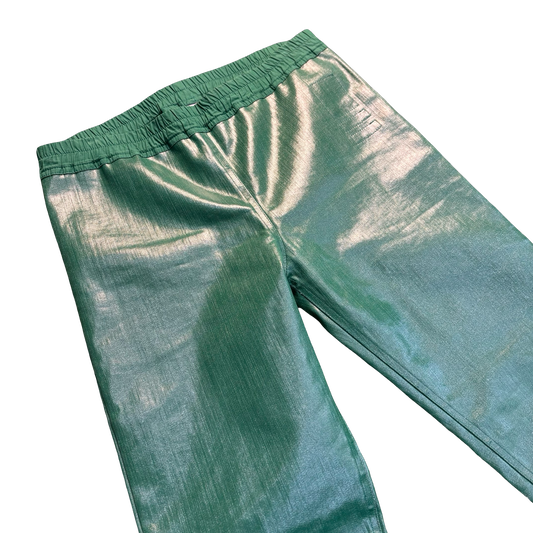 Rick Owens Green Waxed Stick Cut Denim