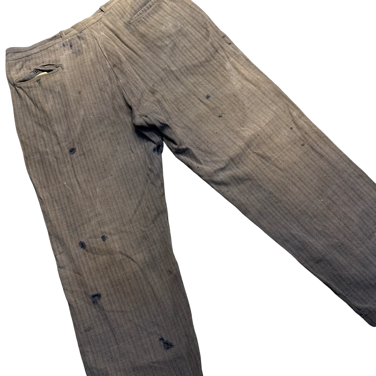 Vintage Distressed Herringbone Trousers