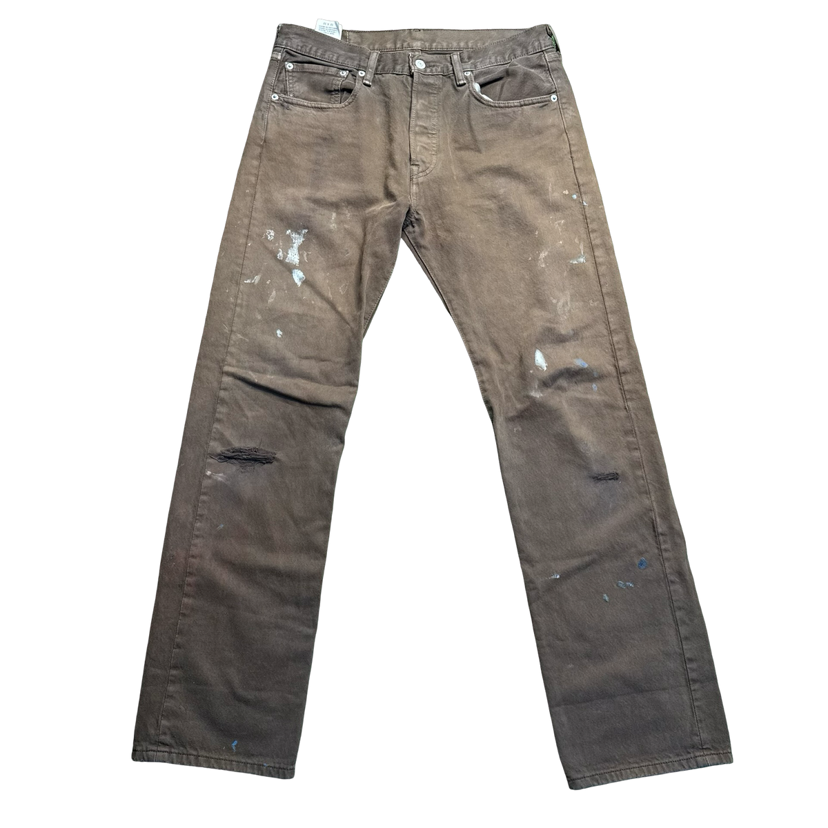 Levi’s 501 Brown Distressed Paint-Splatter Jeans