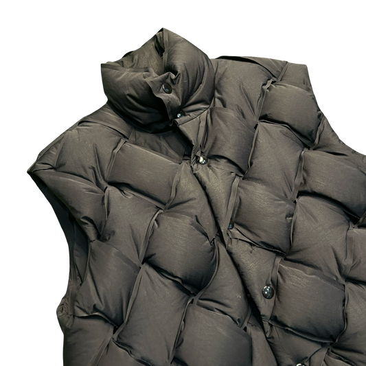 Bottega Vennetta Black Woven Puffer Vest