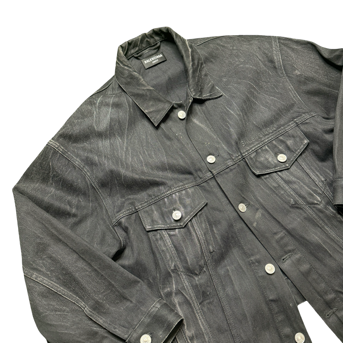 Balenciaga Denim Paris Logo Jacket