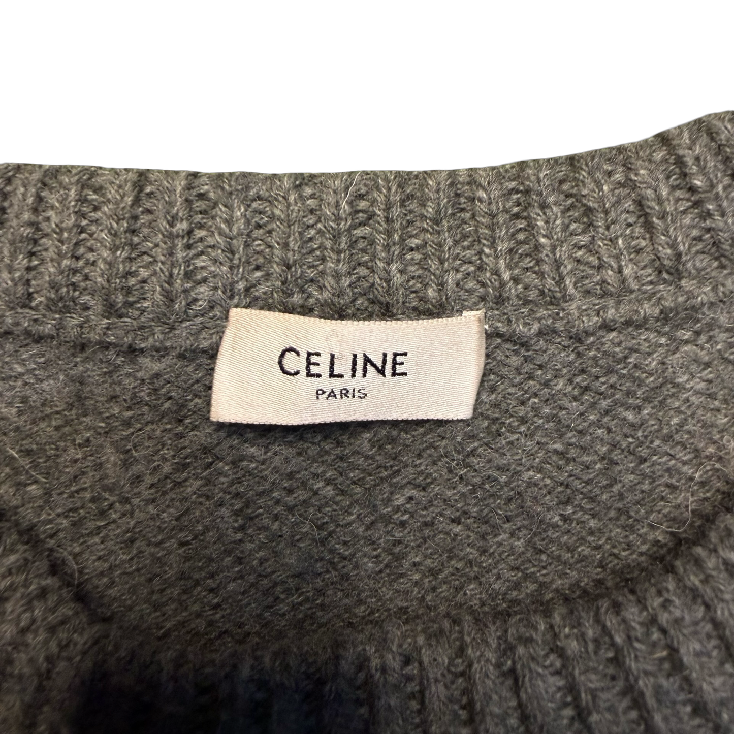 Celine Logo-Embroidered Striped Wool Sweater