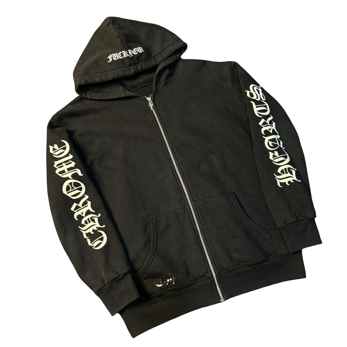 Chrome Hearts Thermal “F*ck You” Scroll Zip-Up Hoodie