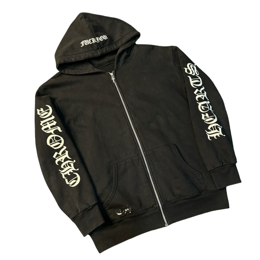 Chrome Hearts Thermal “F*ck You” Scroll Zip-Up Hoodie