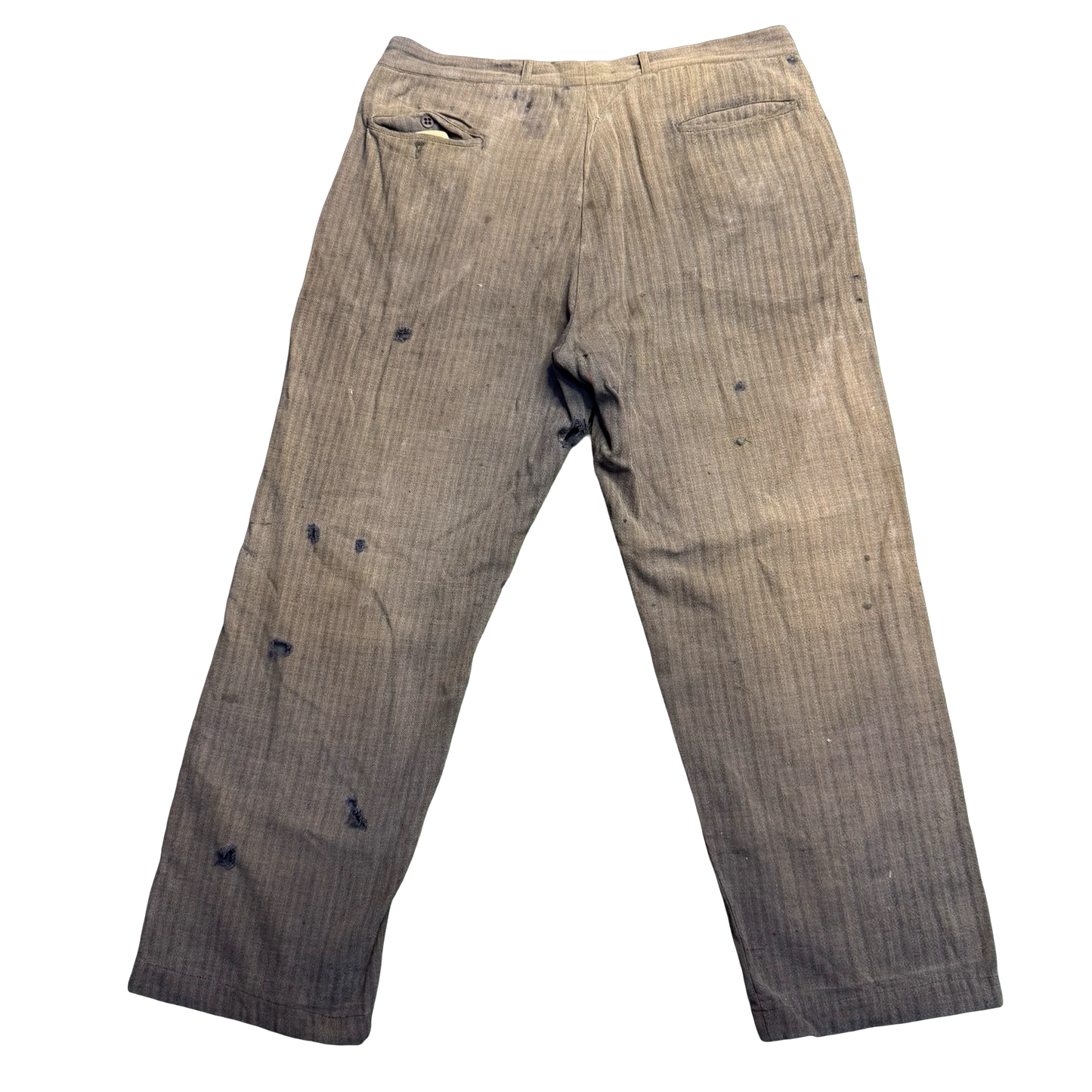 Vintage Distressed Herringbone Trousers