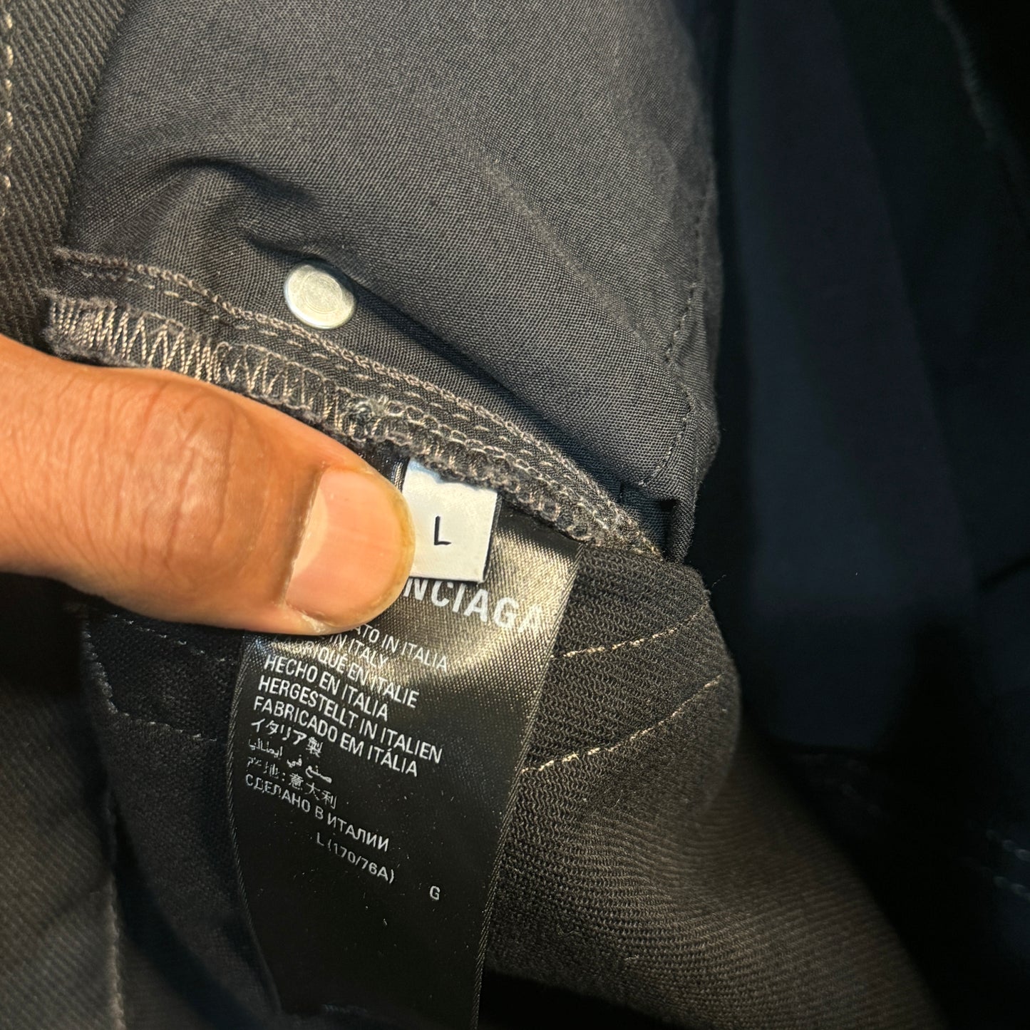 Balenciaga Black Baggy Distressed Denim