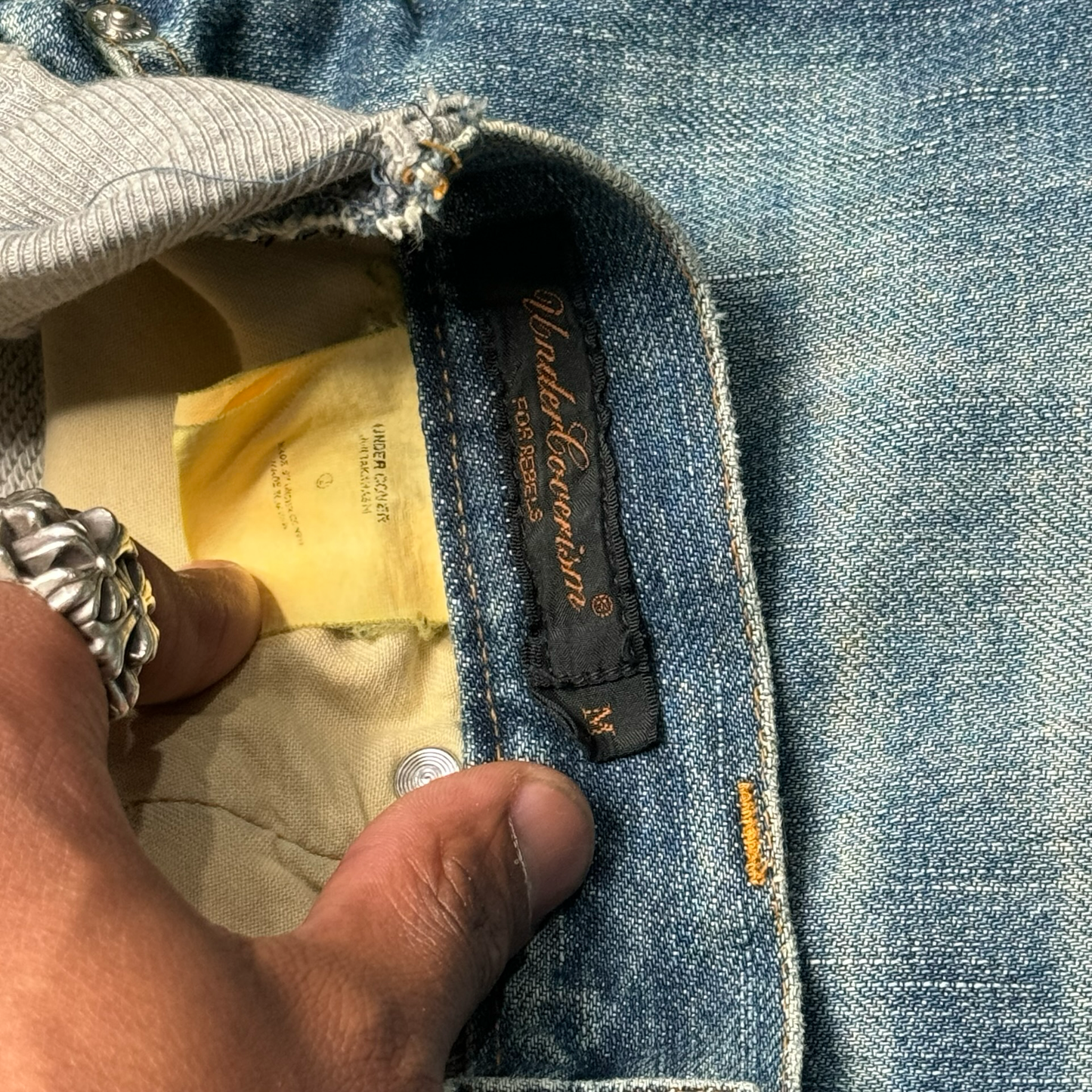 Undercover Autum/Winter 2002 “IMMADTOO” Hybrid Denim Jeans