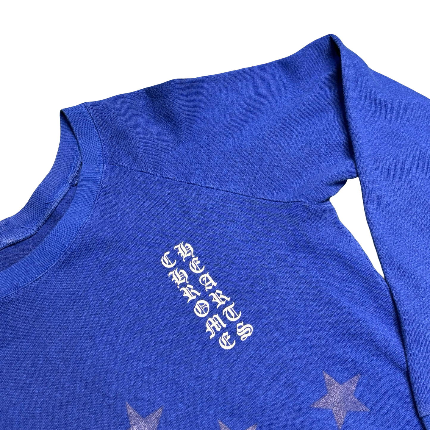 Chrome Hears Blue Vertical Logo Crewneck