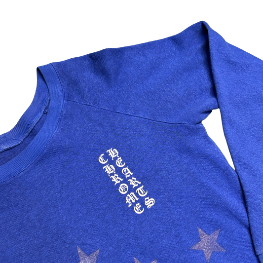 Chrome Hears Blue Vertical Logo Crewneck