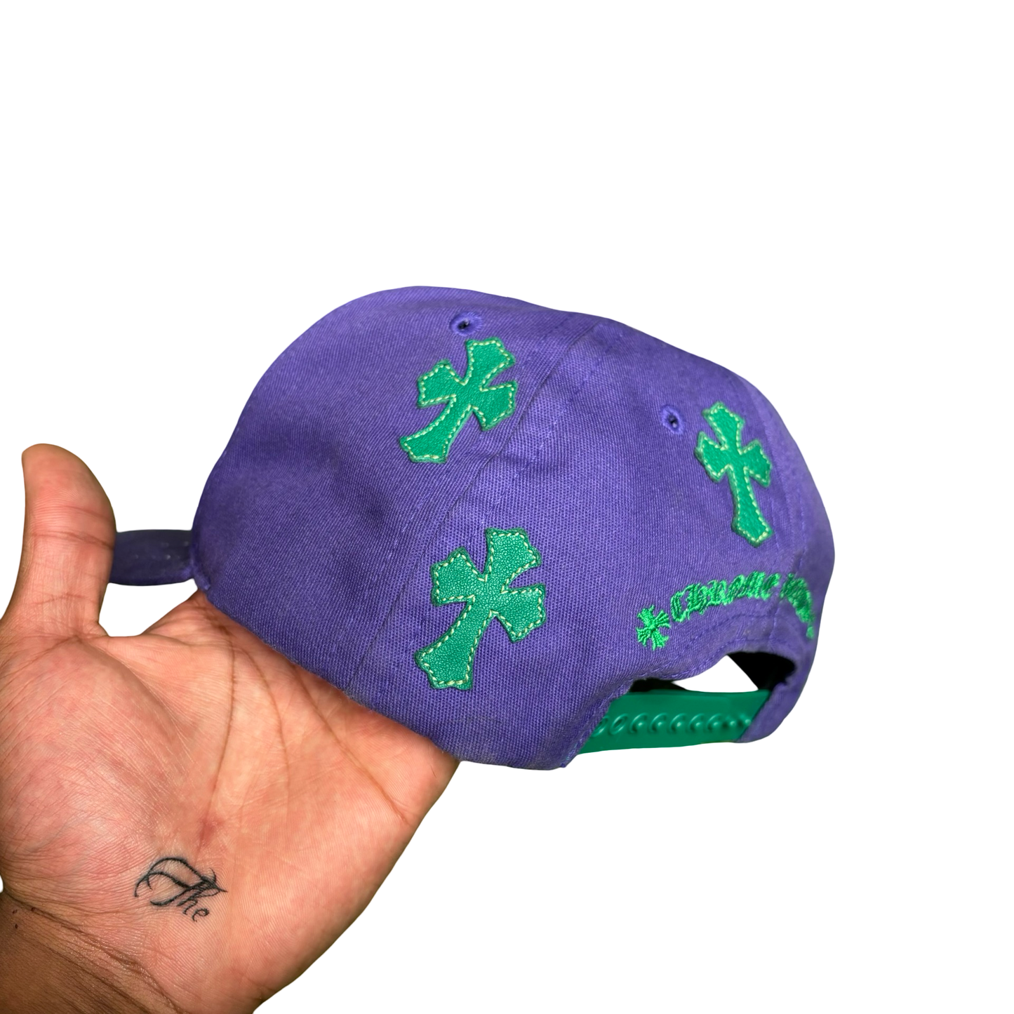Chrome Hearts Purple Leather Cross Hat