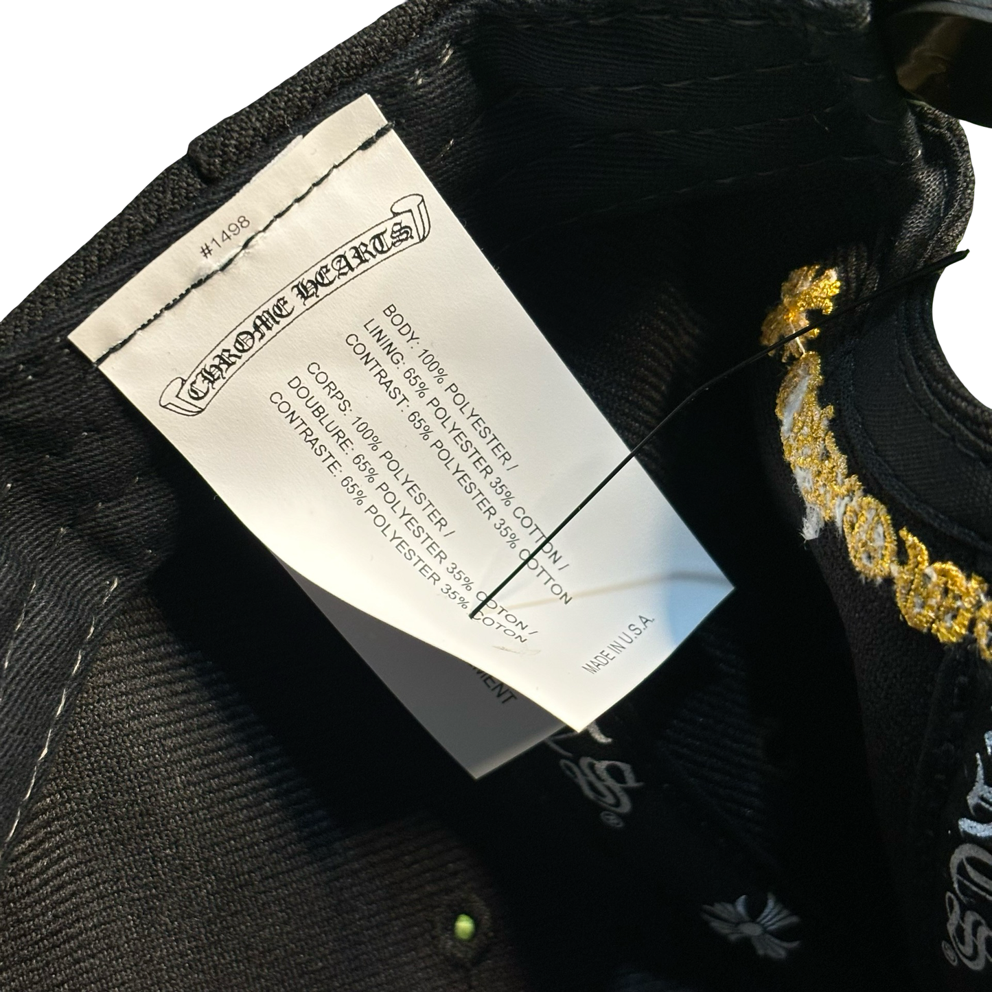 Chrome Hearts Black/Gold Baseball Hat