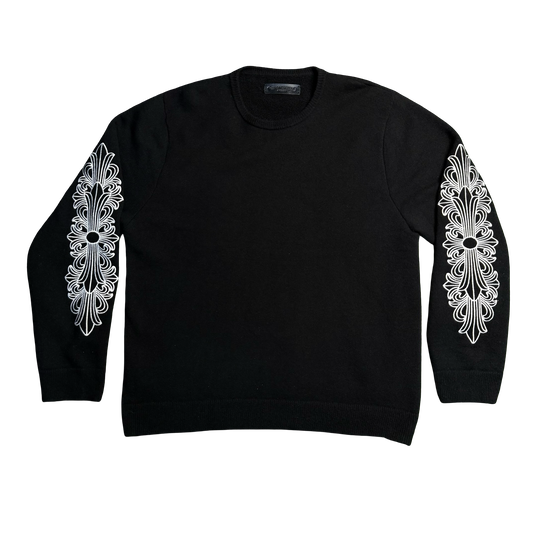 Chrome Hearts Cashmere Floral Sleeve Crewneck