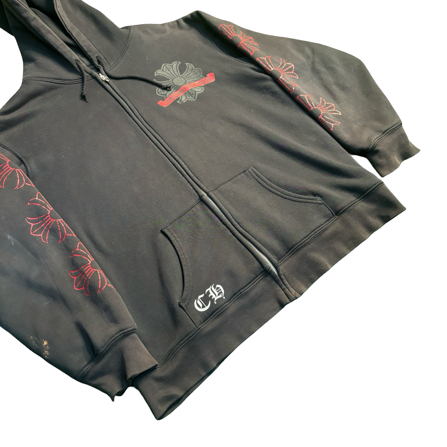 Chrome Hearts Red Scroll Logo Thermal Hoodie