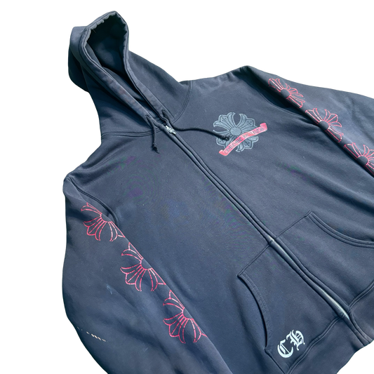 Chrome Hearts Red Scroll Logo Thermal Hoodie