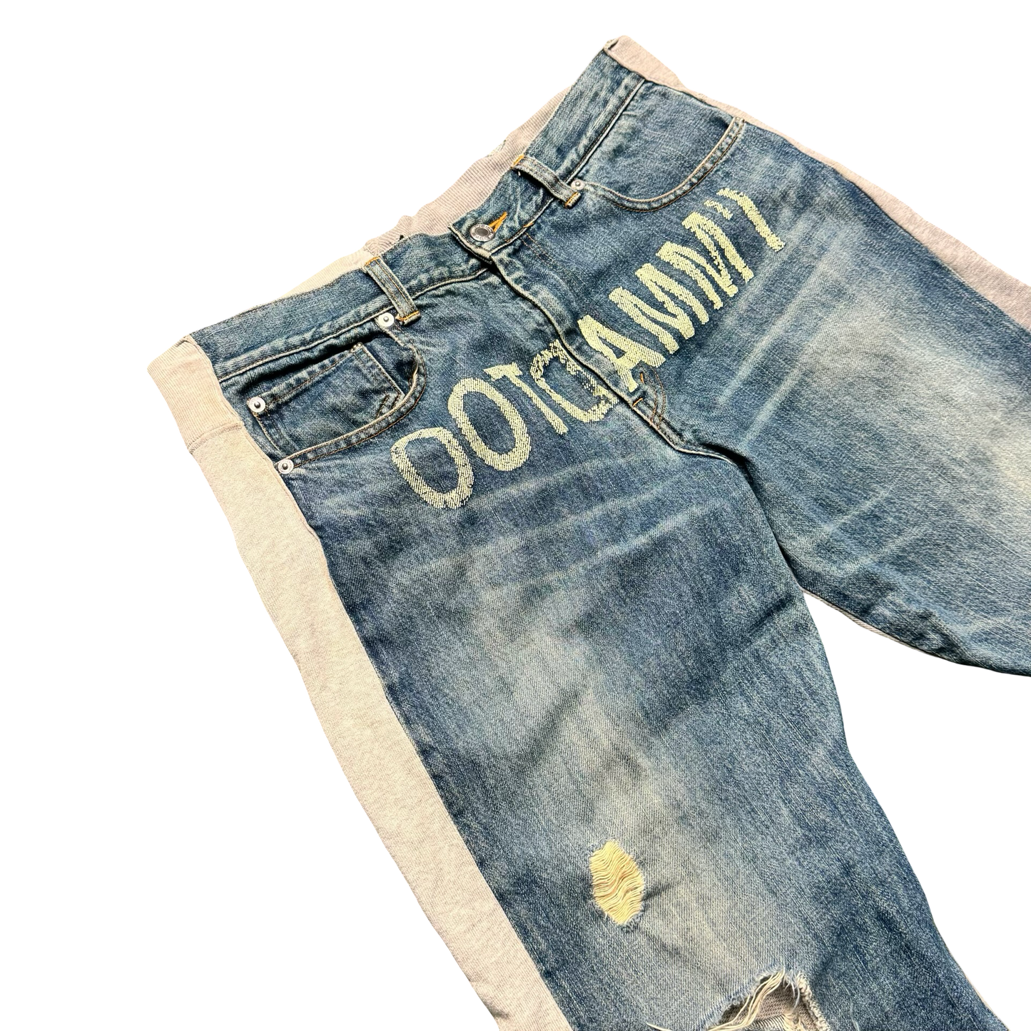 Undercover Autum/Winter 2002 “IMMADTOO” Hybrid Denim Jeans
