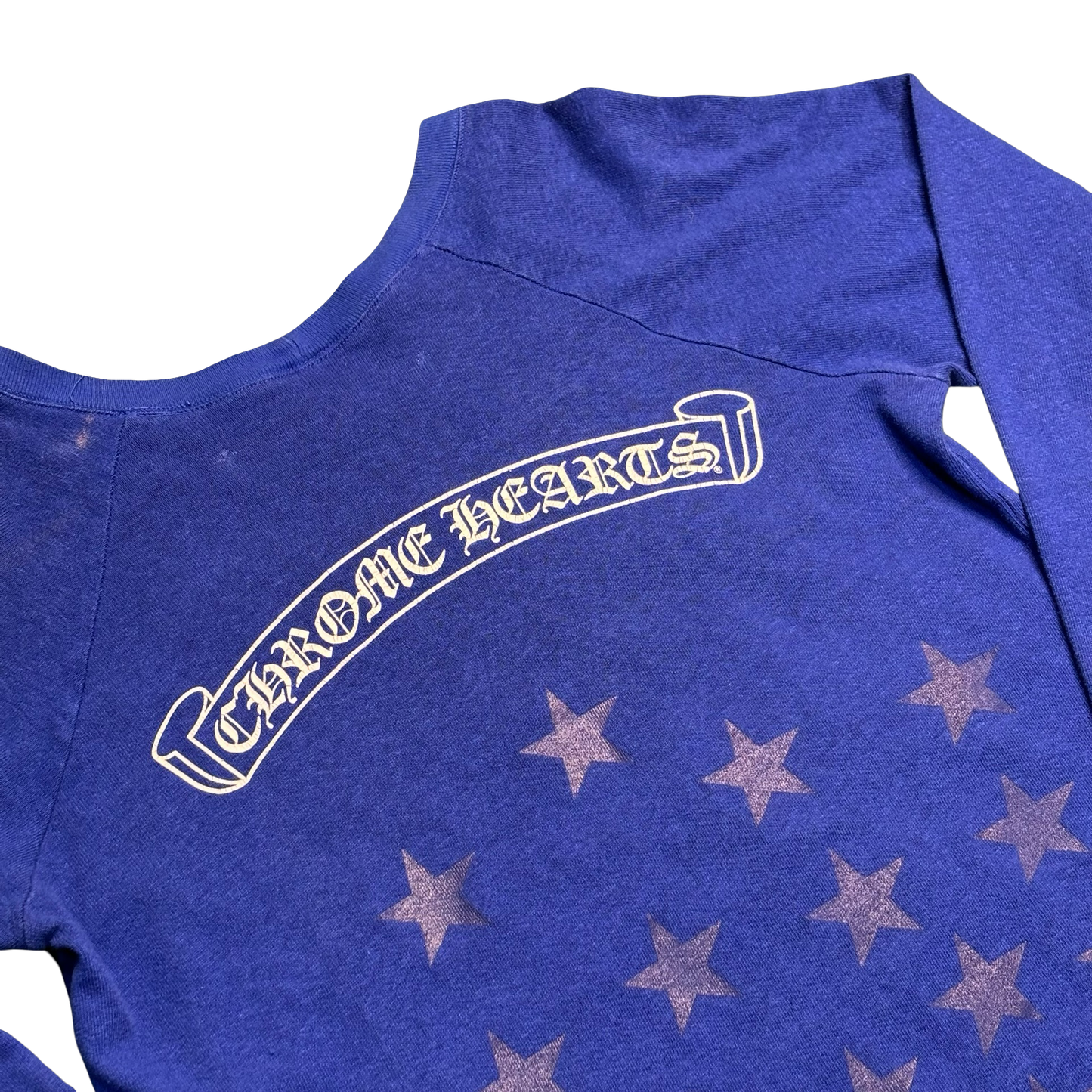 Chrome Hears Blue Vertical Logo Crewneck