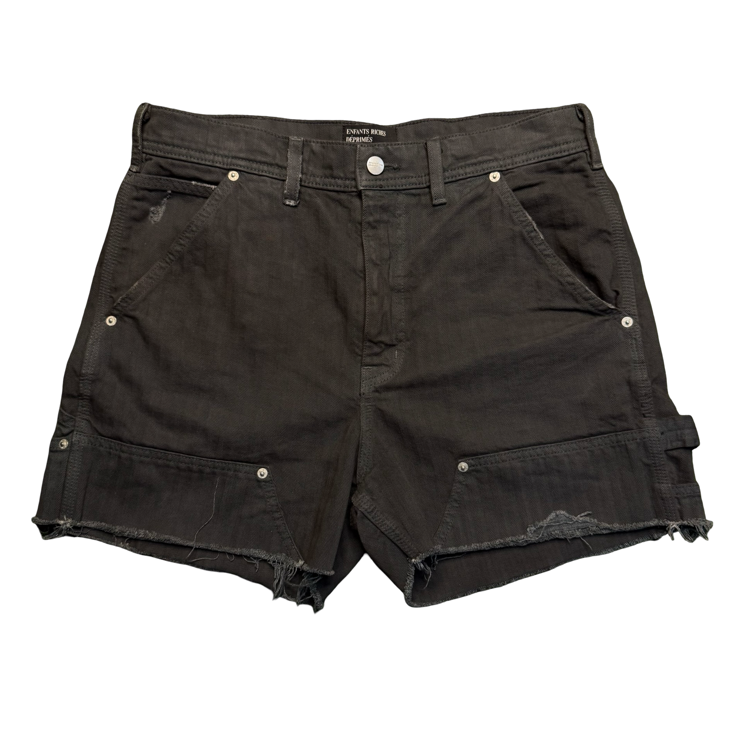 Enfants Riches Déprimés Distressed Herringbone Shorts