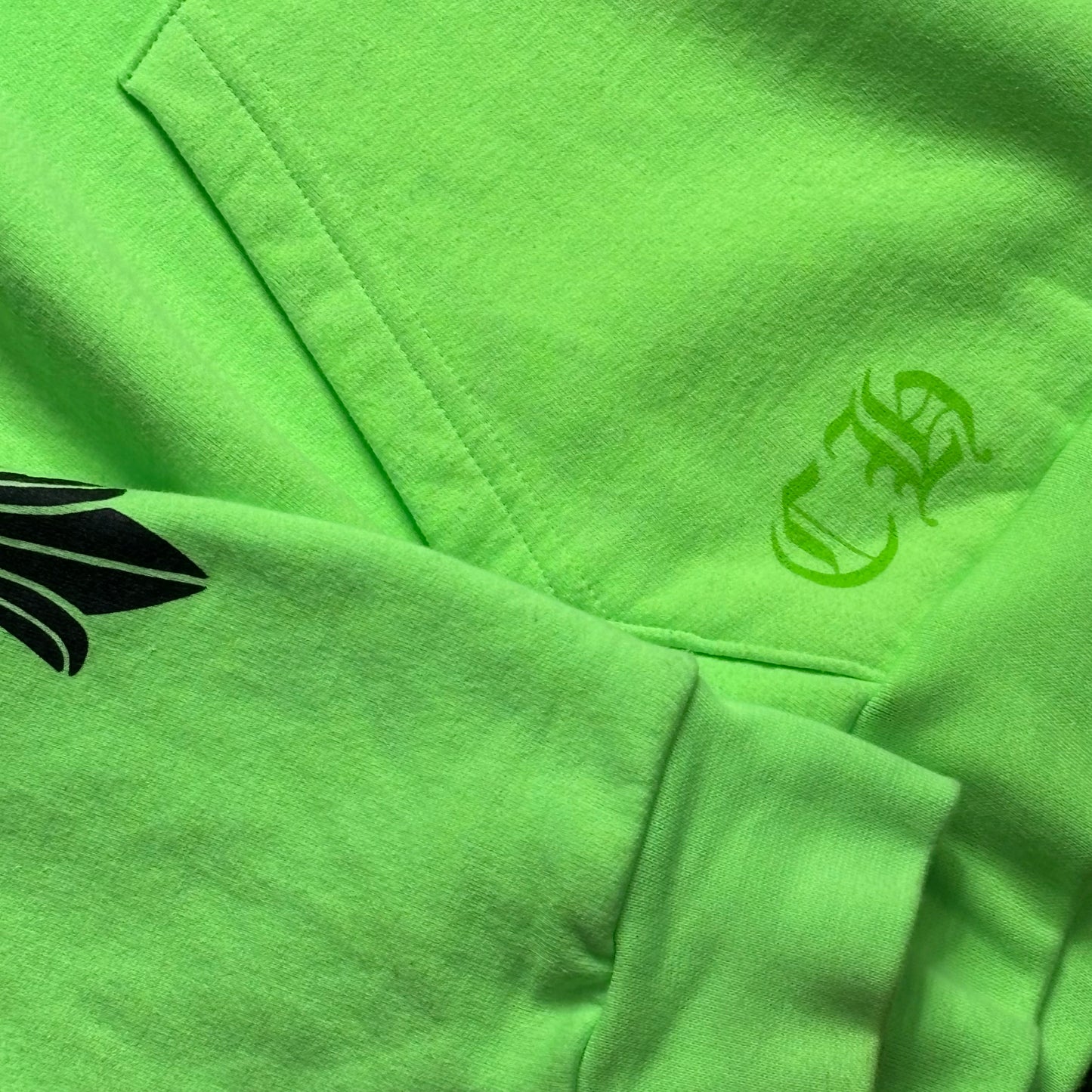 Chrome Hearts Neon Green Floral Hoodie