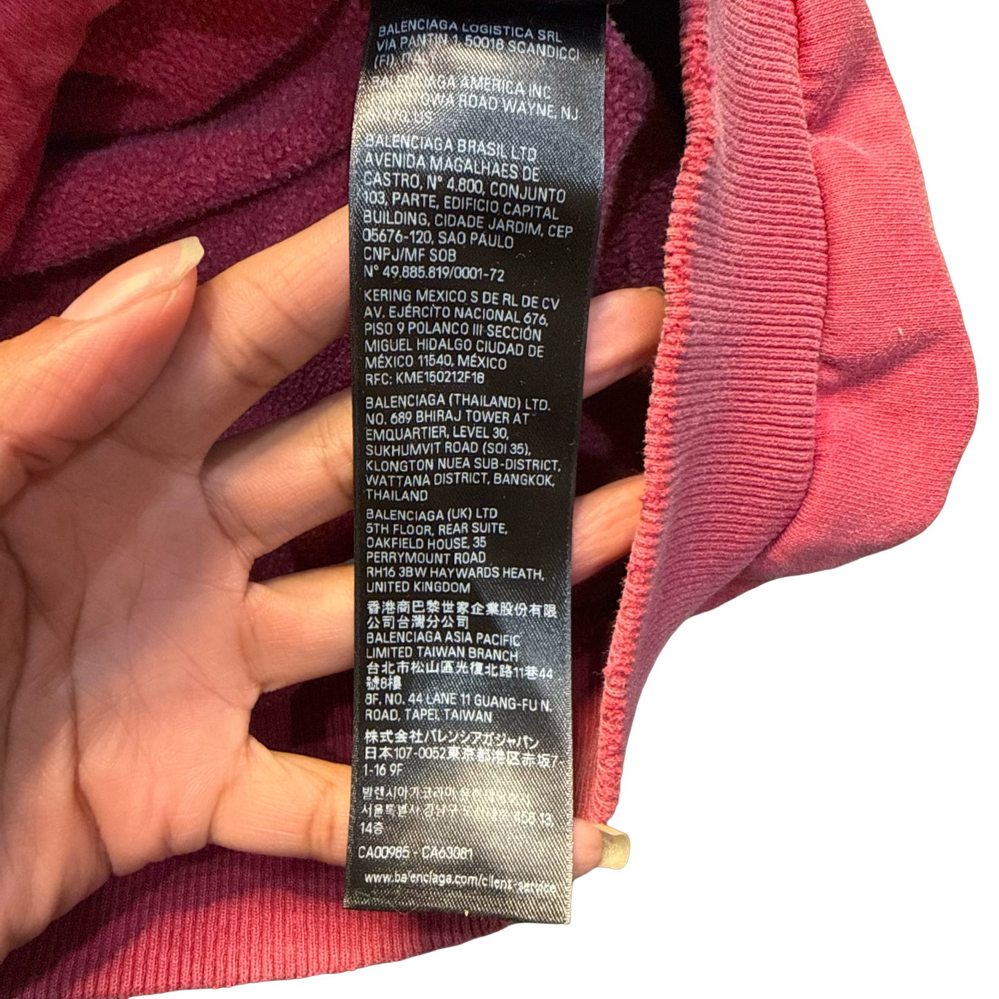 Balenciaga Tape Type Ripped Pocket Hoodie