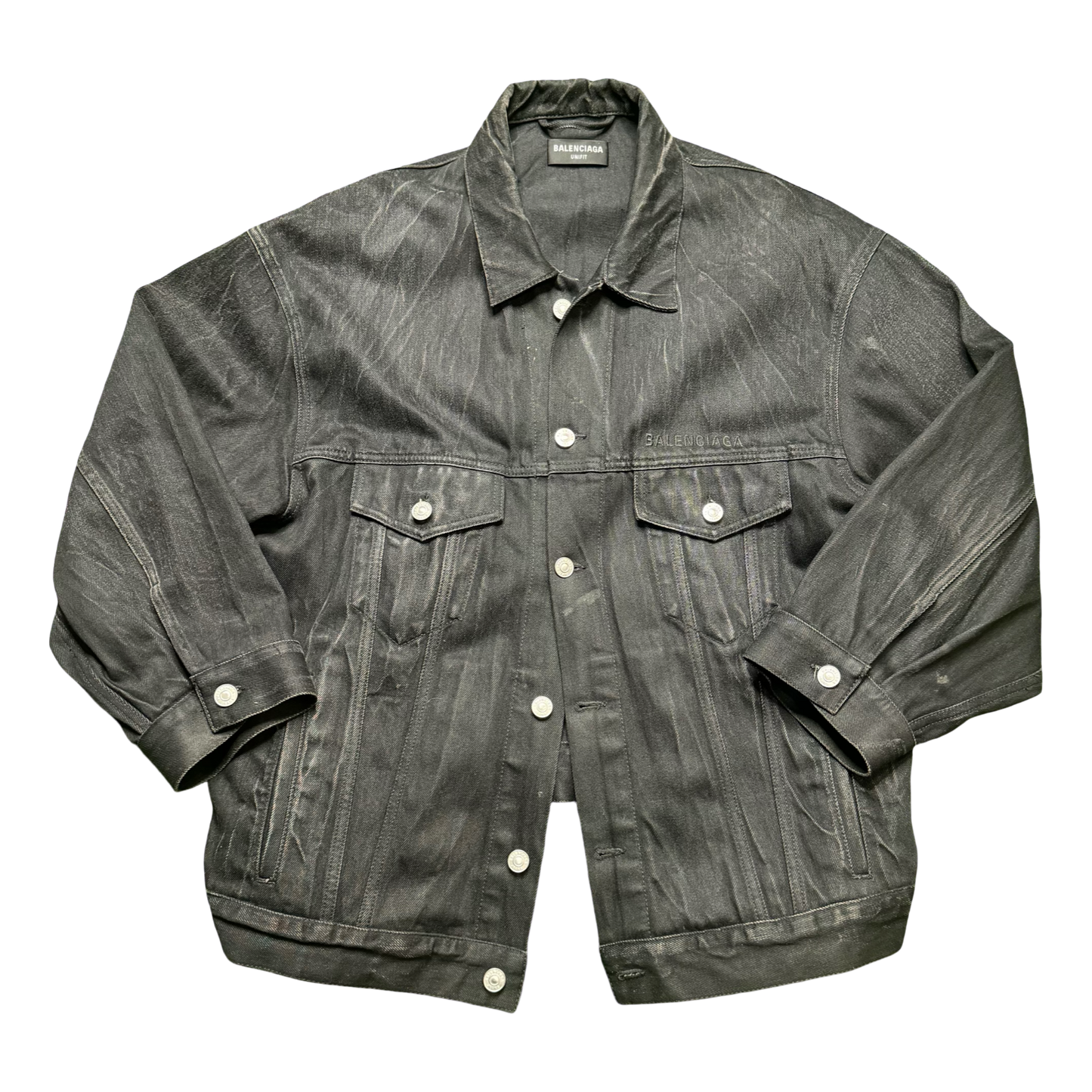Balenciaga Denim Paris Logo Jacket