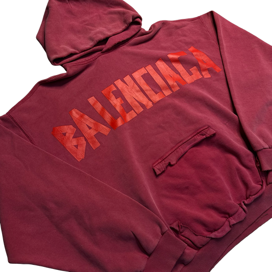 Balenciaga Tape Type Ripped Pocket Hoodie