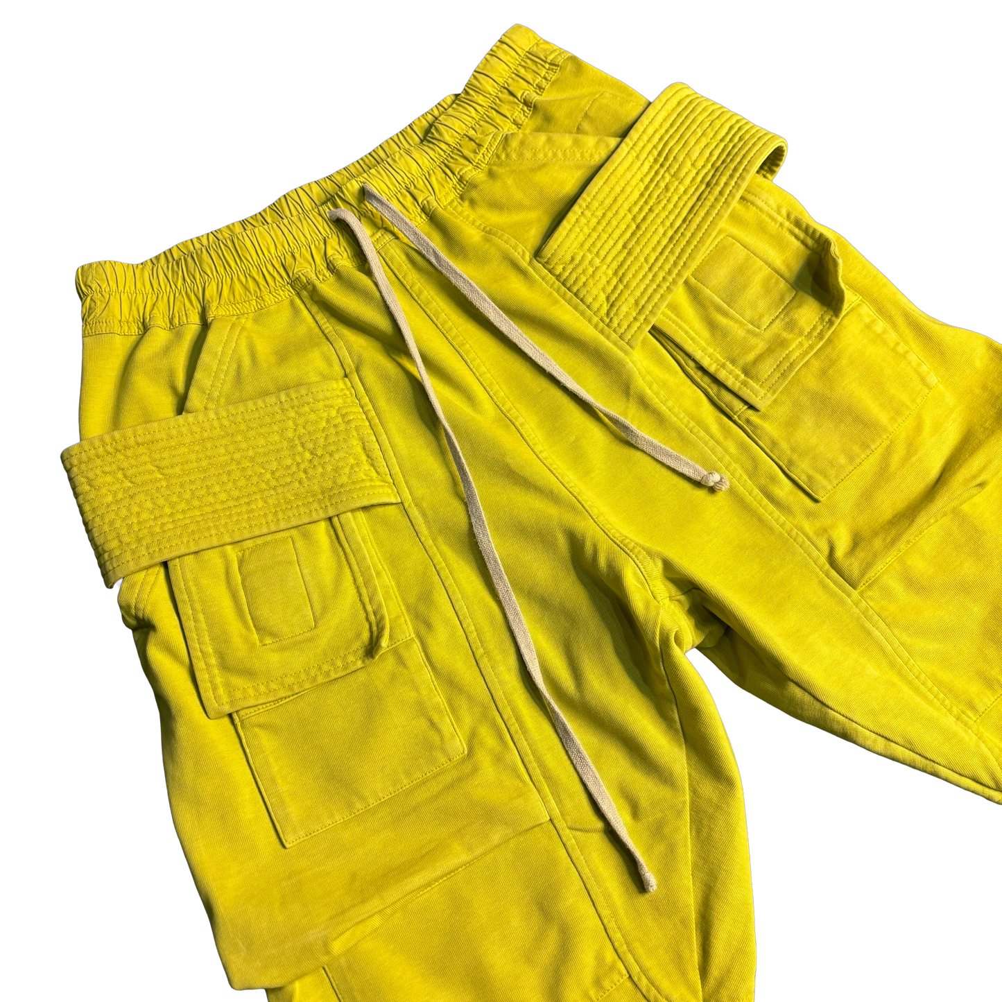 Rick Owens Yellow Creatch Cargo Sweatpants