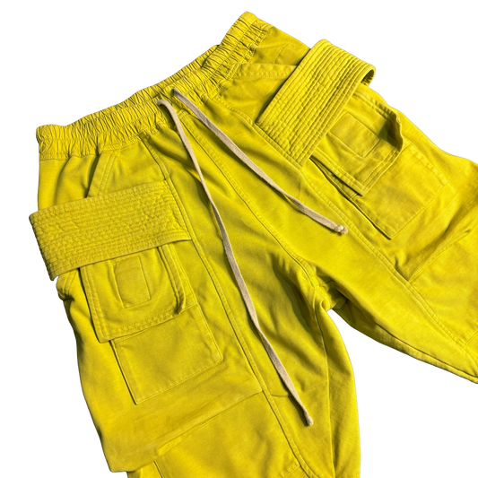 Rick Owens Yellow Creatch Cargo Sweatpants