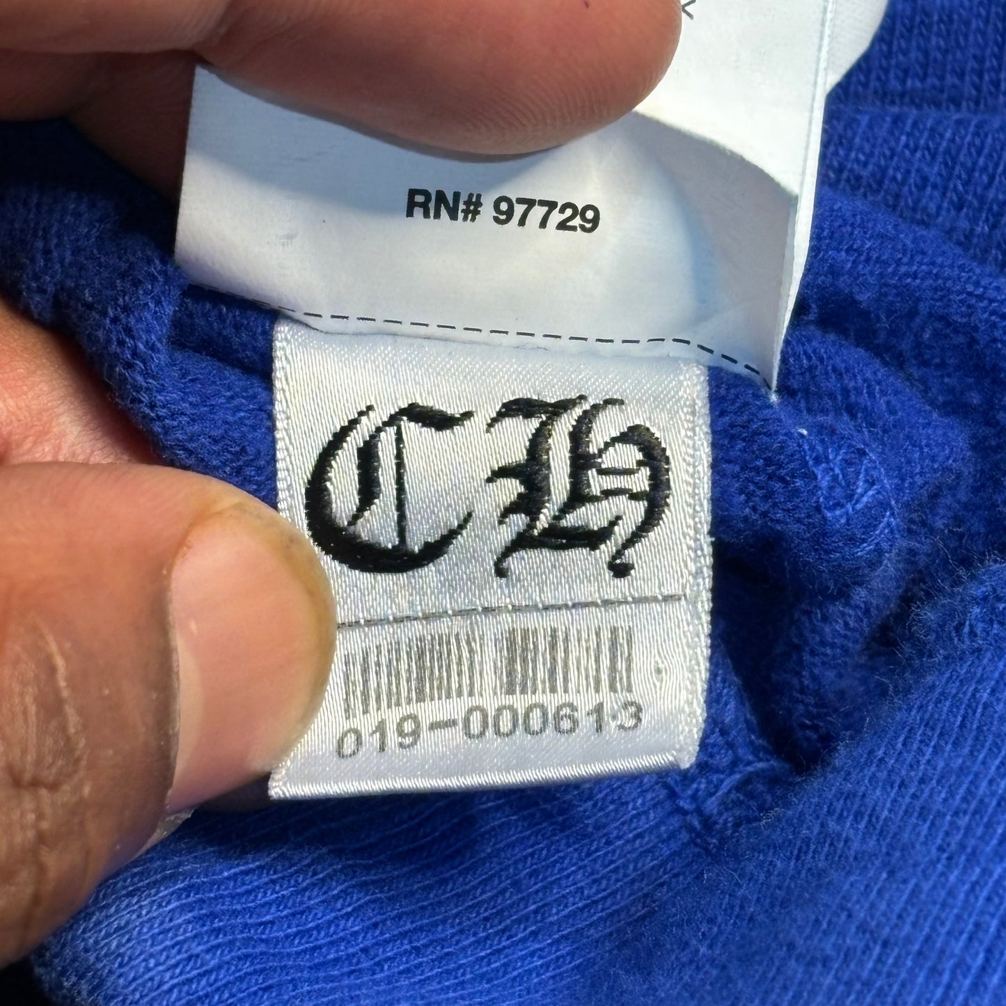 Chrome Hears Blue Vertical Logo Crewneck