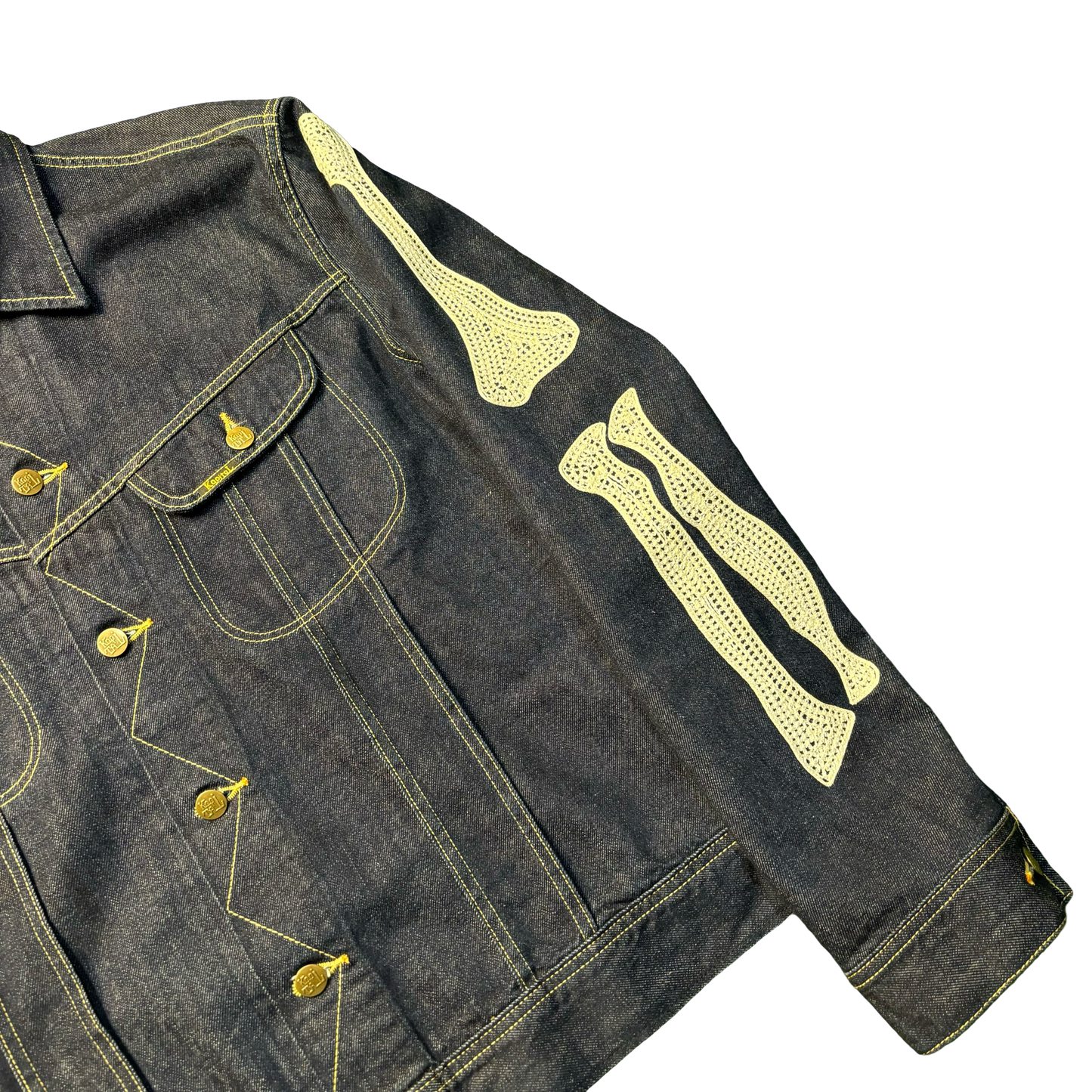 Kapital Indigo Embroidered Bone Denim Jacket