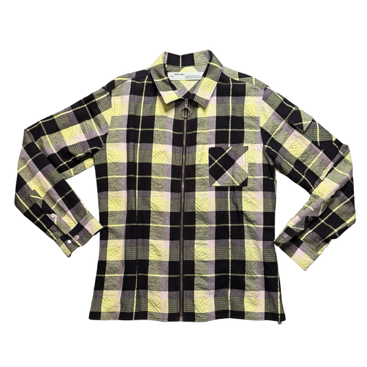 Off-White “Main Label” Plaid Zip Shirt