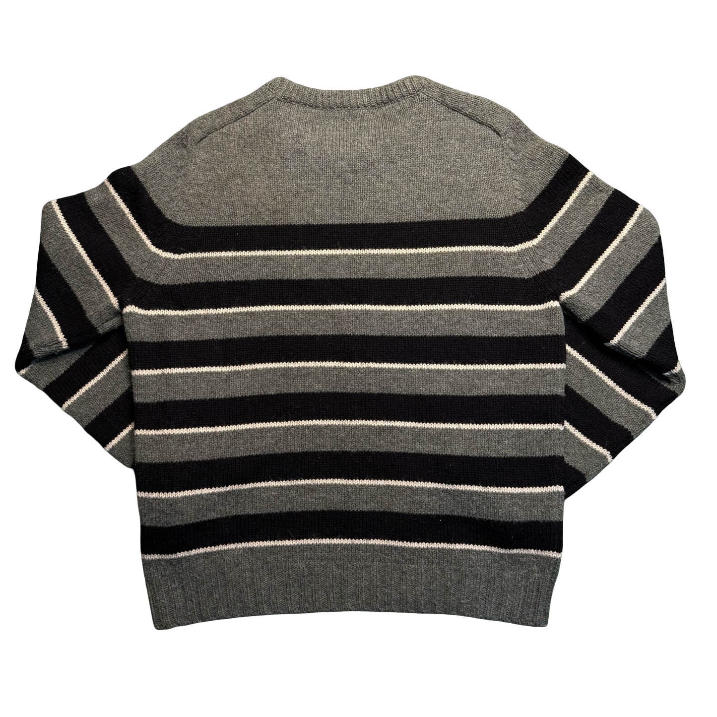 Celine Logo-Embroidered Striped Wool Sweater