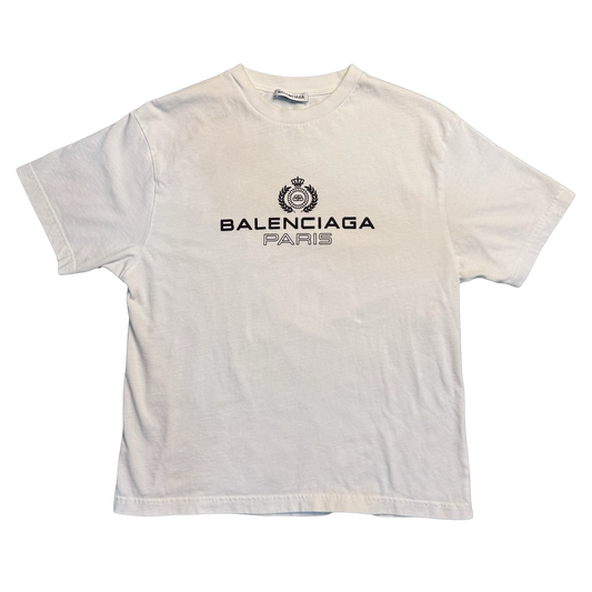 Balenciaga White Cotton Logo