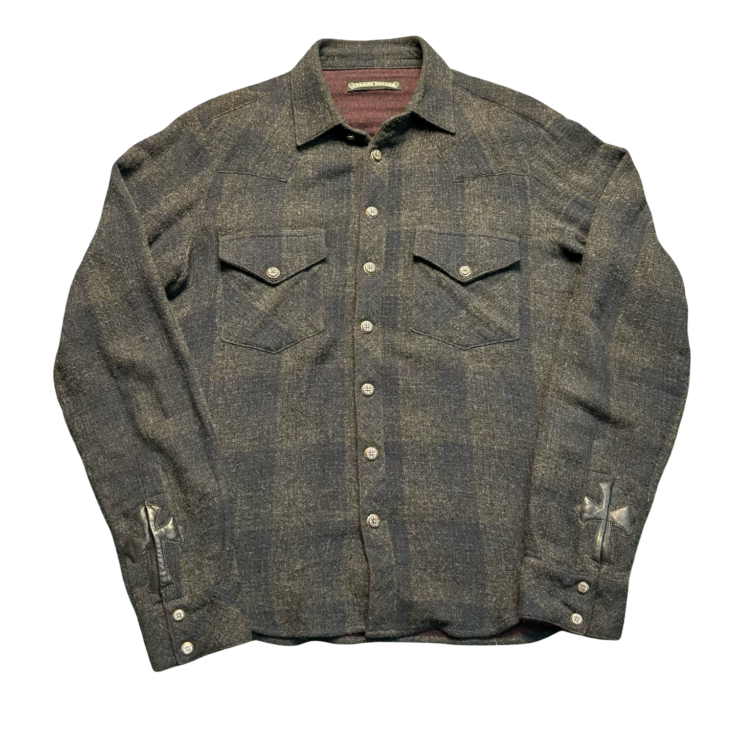 Chrome Hearts Wool Leather Cross Patch Flannel