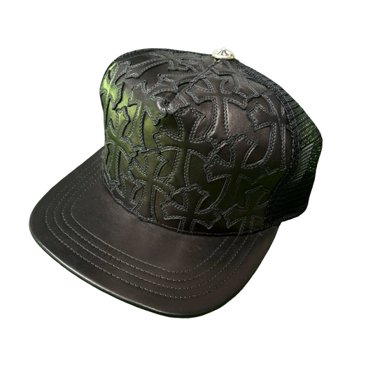 Chrome Hearts Leather Cemetery Cross Hat