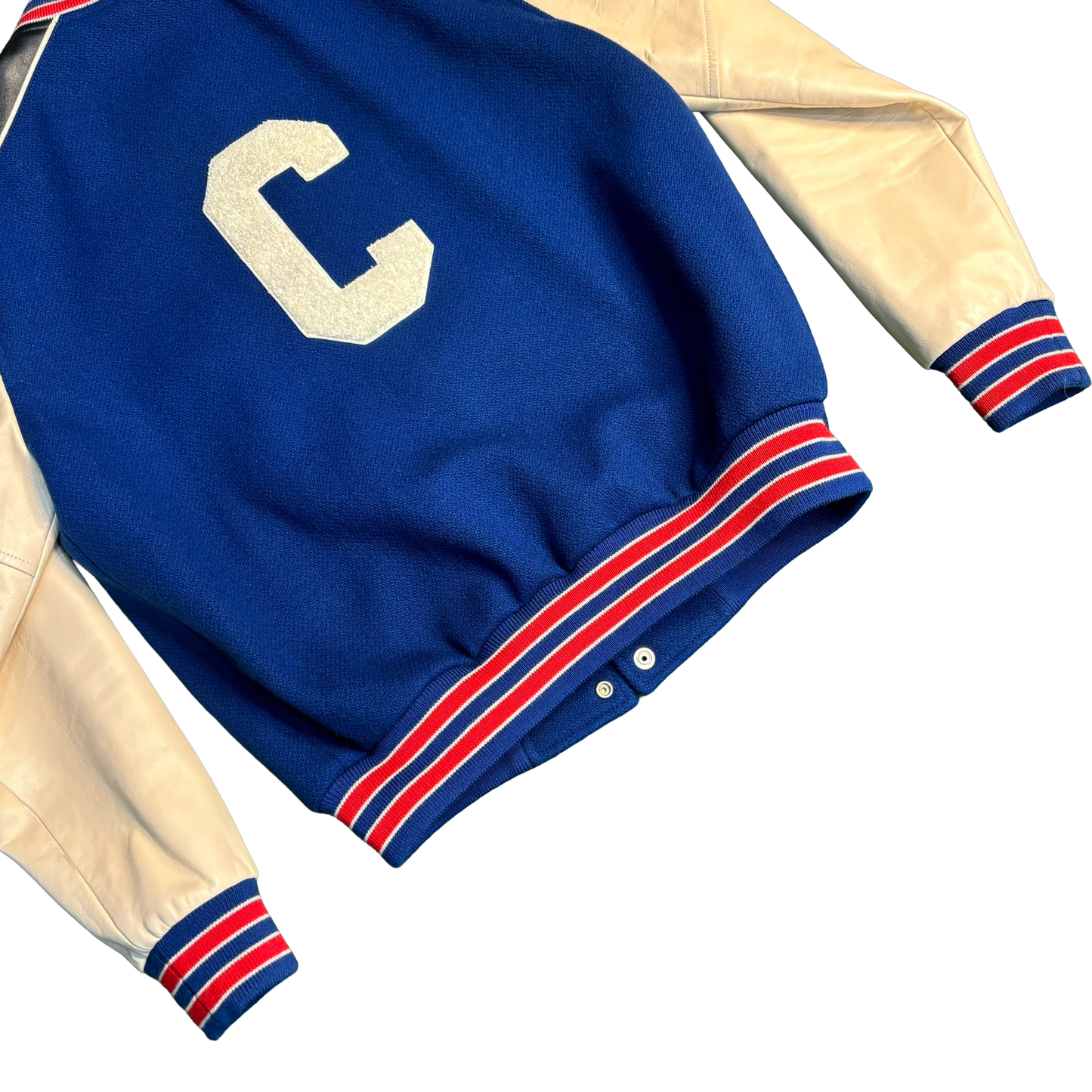 Celine Cobalt Blue Wool Teddy Varsity Jacket