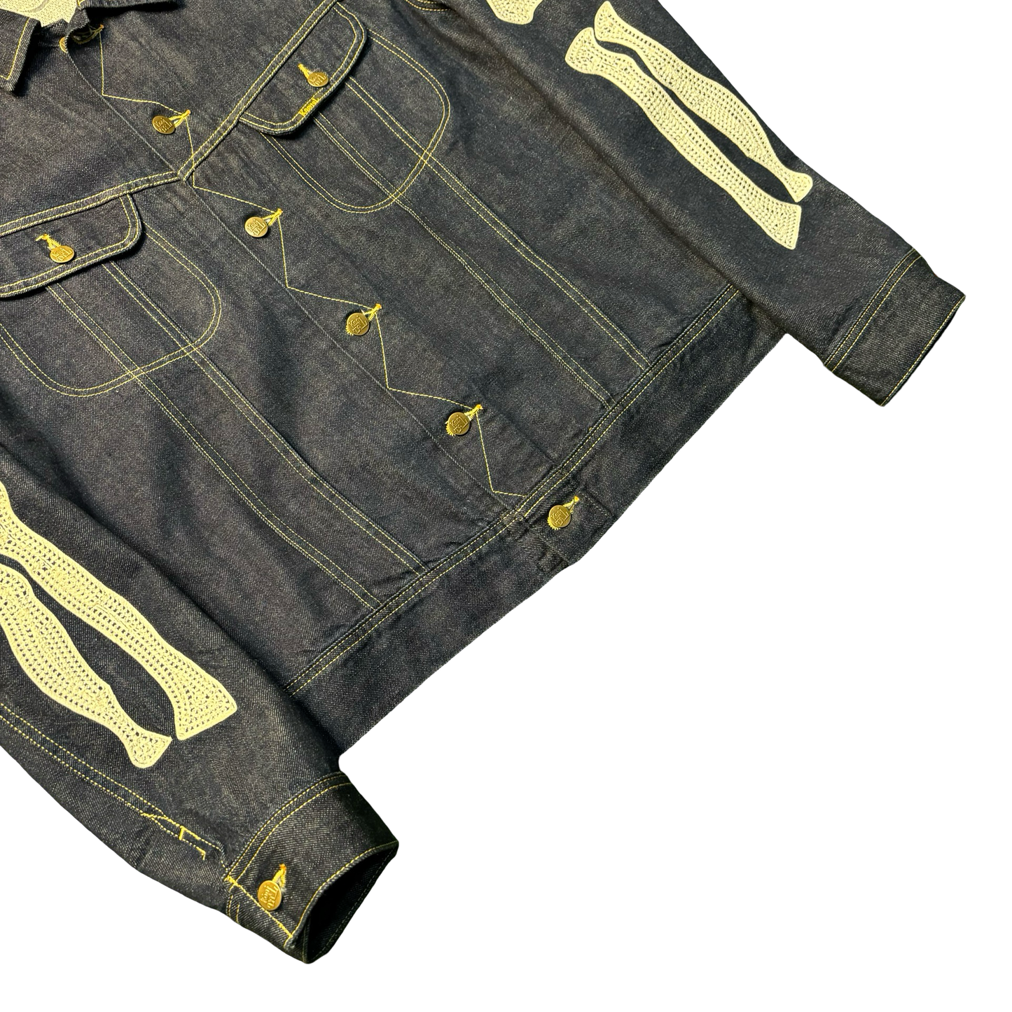 Kapital Indigo Embroidered Bone Denim Jacket