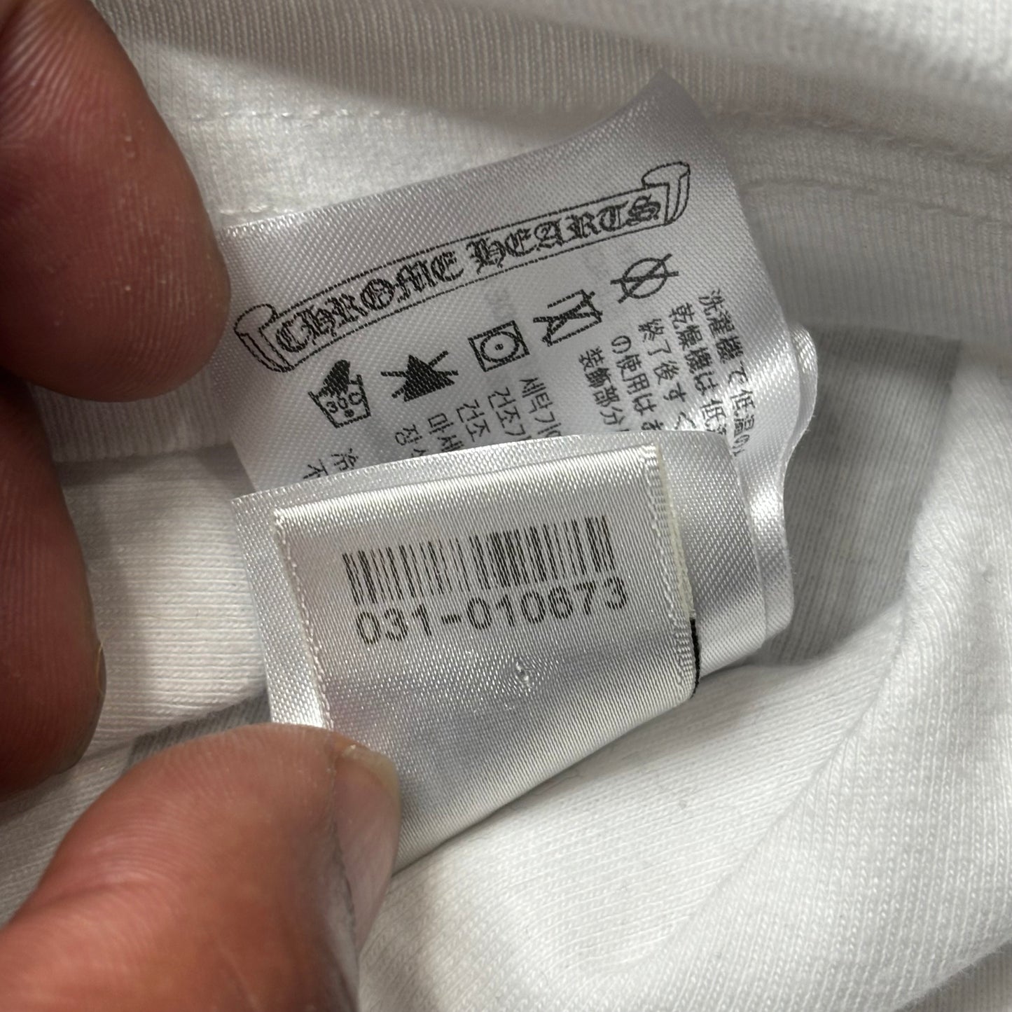 Chrome Hearts White/Black Horseshoe Logo Baseball Shirt
