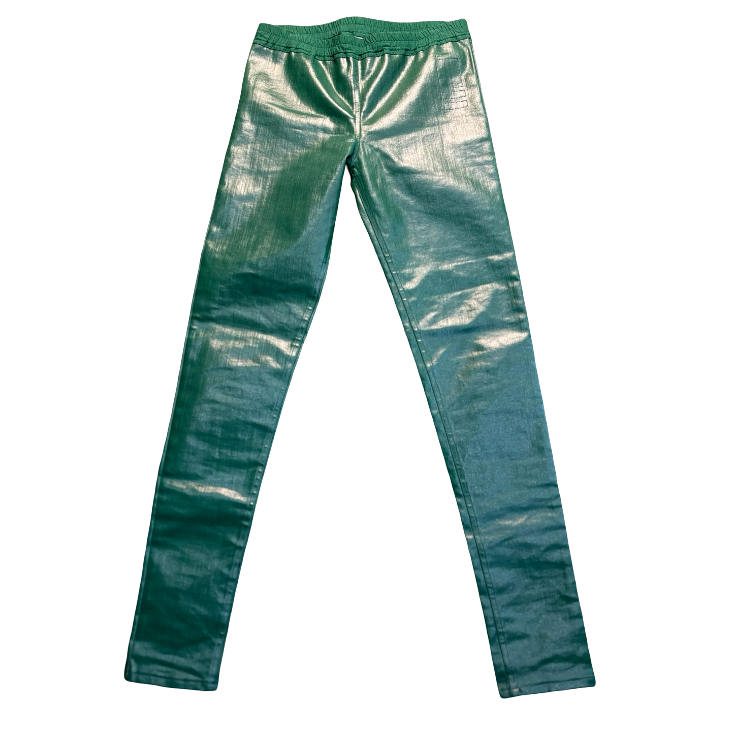 Rick Owens Green Waxed Stick Cut Denim