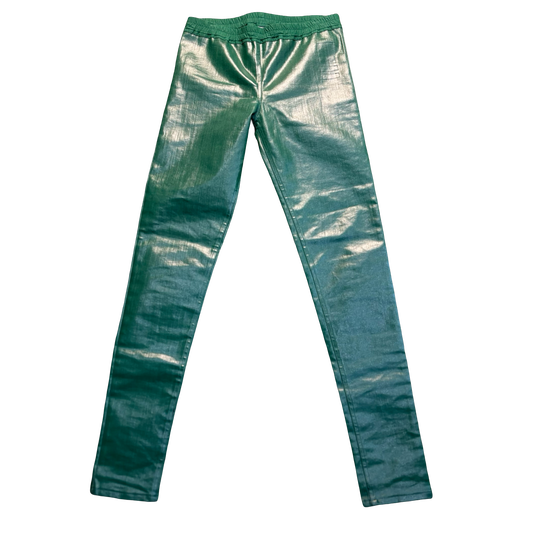 Rick Owens Green Waxed Stick Cut Denim