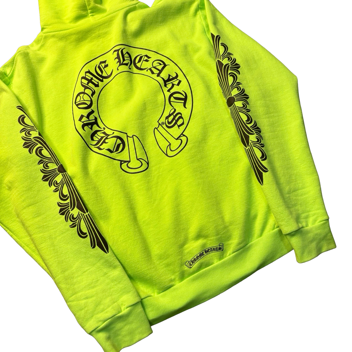 Chrome Hearts Neon Green Floral Hoodie