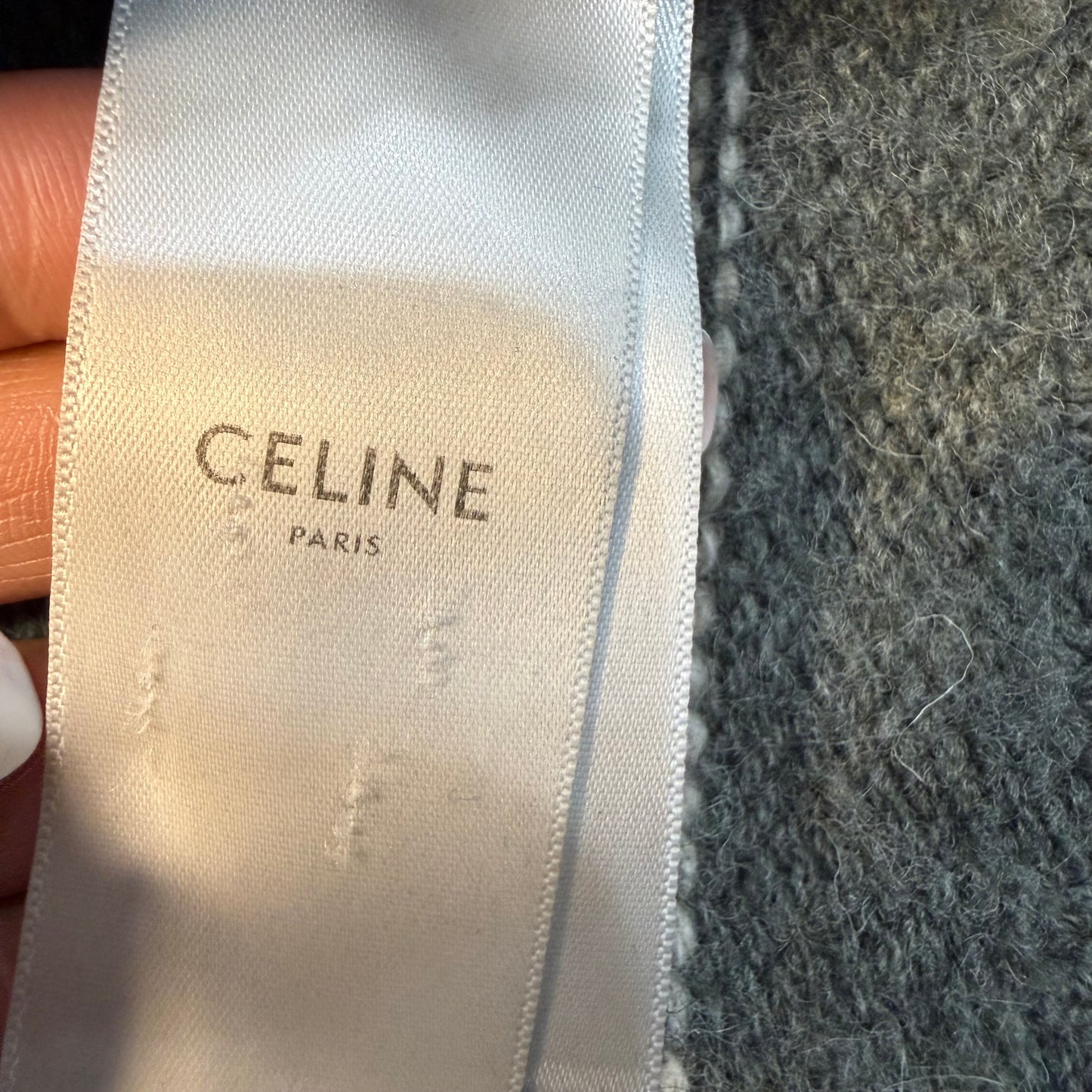 Celine Logo-Embroidered Striped Wool Sweater