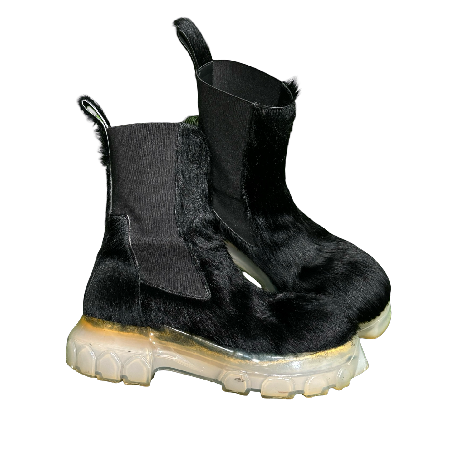 Rick Owens Pony Hair Tractor Boots